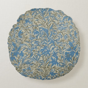 Geïnspireerd door William Morris Blue Willow Bough Rond Kussen