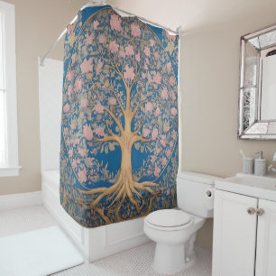Geïnspireerd door William Morris Boom des Levens Douchegordijn