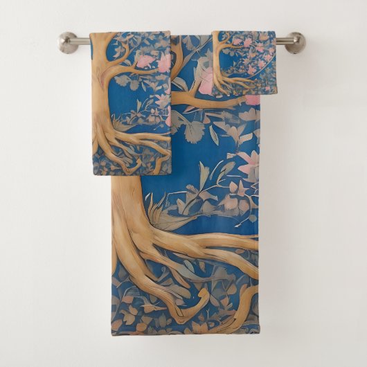 Geïnspireerd door William Morris Tree of Life Bad Handdoek (Insitu)