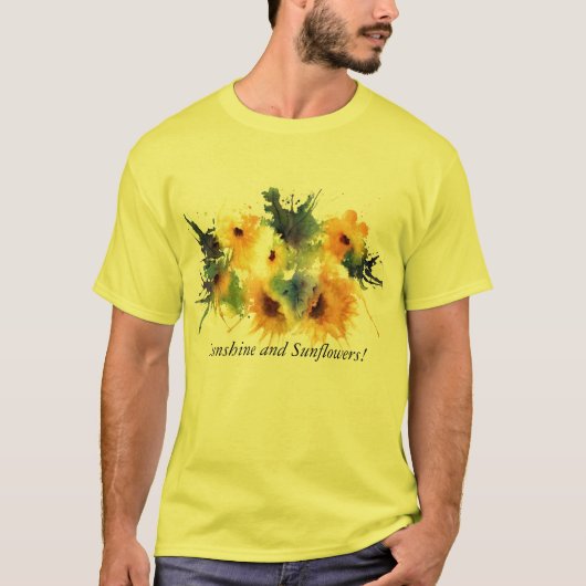 Geïnspireerd door zonnebloemen, zon en zonnebloeme t-shirt (Voorkant)