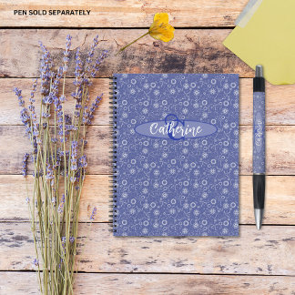 geïnspireerd Elegant Blauw Bloemen Notitieboek
