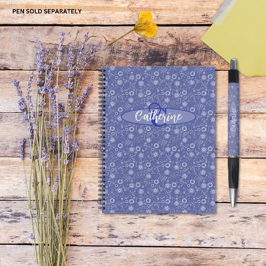  geïnspireerd Elegant Blauw Bloemen Notitieboek