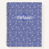  geïnspireerd Elegant Blauw Bloemen Notitieboek (Voorkant)