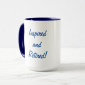 Geïnspireerd en Gepensioneerd Gift Mok (Voorkant links)
