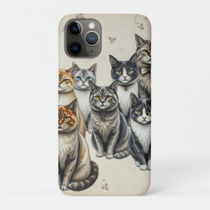 -geïnspireerd familieportret van een kat Case-Mate iPhone case
