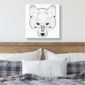 Geïnspireerd Fox Head 6 Canvas Afdruk (Insitu (Slaapkamer))