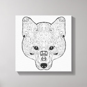 Geïnspireerd Fox Head 6 Canvas Afdruk