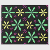 geïnspireerd grillig bloemig zwart kleurrijk cadeaupapier (Vlak)