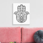 Geïnspireerd Hamsa Hand 6 Canvas Afdruk (Insitu (Woonkamer))