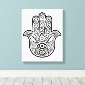 Geïnspireerd Hamsa Hand 6 Canvas Afdruk (Insitu (Houten vloer))