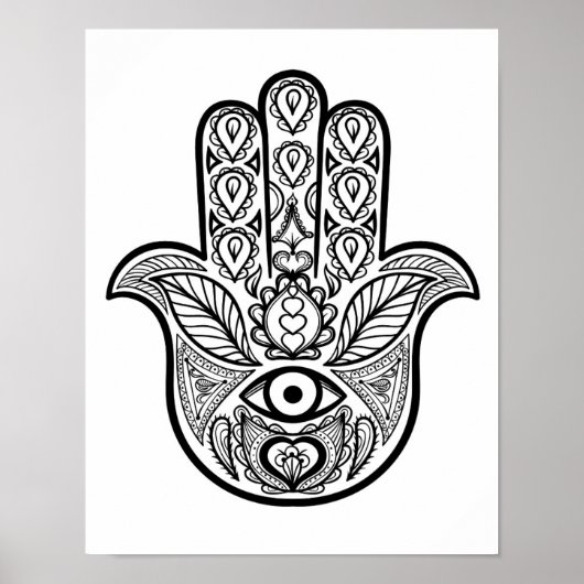 Geïnspireerd Hamsa Handje 2 Poster (Voorkant)
