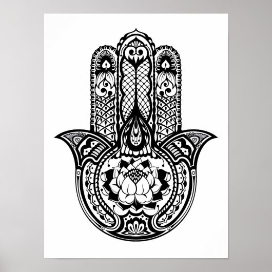 Geïnspireerd Hamsa-symbool 2 Poster (Voorkant)