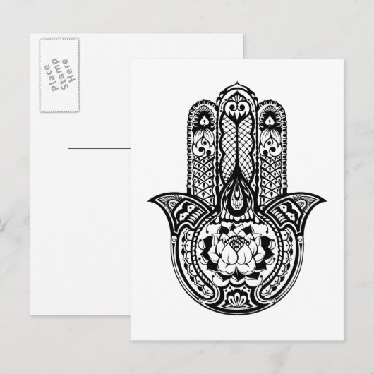 Geïnspireerd Hamsa-symbool Briefkaart (Voorkant / Achterkant)