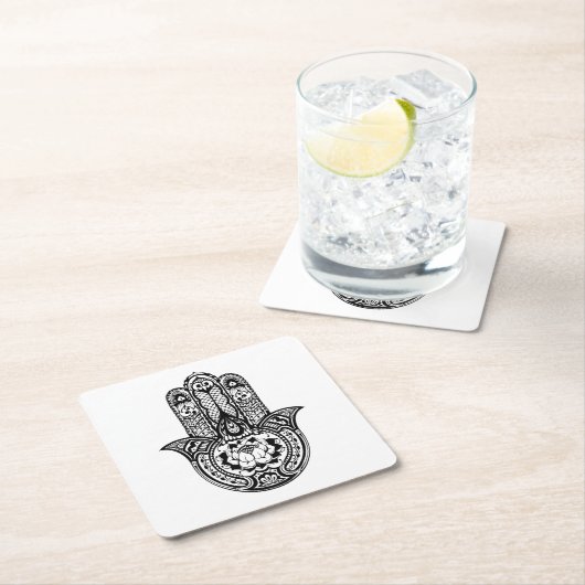 Geïnspireerd Hamsa-symbool Kartonnen Onderzetters (Insitu)