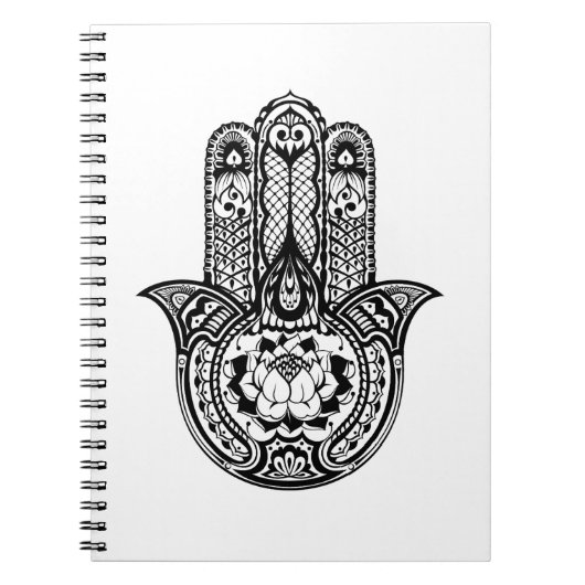 Geïnspireerd Hamsa-symbool Notitieboek (Voorkant)