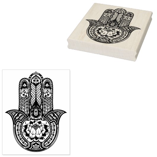 Geïnspireerd Hamsa-symbool Rubberstempel (Gestempeld)