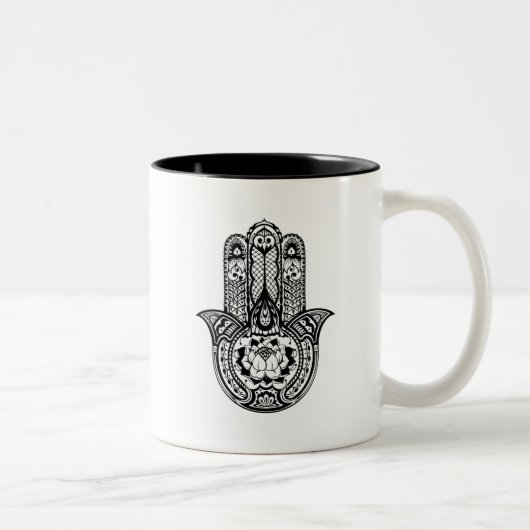 Geïnspireerd Hamsa-symbool Tweekleurige Koffiemok (Rechts)