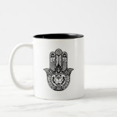 Geïnspireerd Hamsa-symbool Tweekleurige Koffiemok (Links)