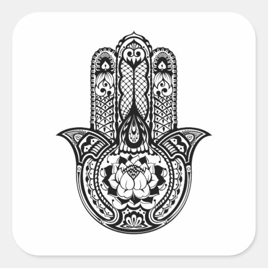 Geïnspireerd Hamsa-symbool Vierkante Sticker (Voorkant)