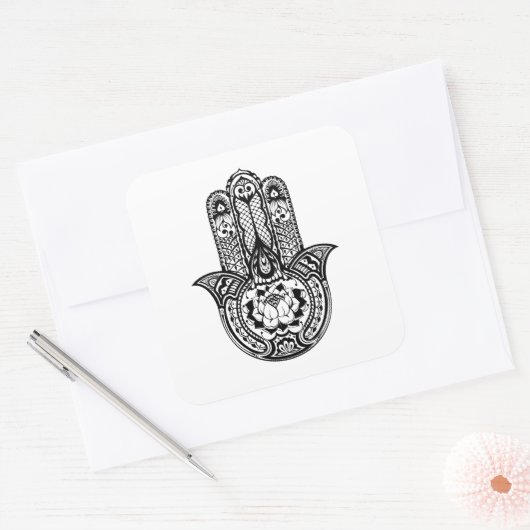 Geïnspireerd Hamsa-symbool Vierkante Sticker (Envelop)