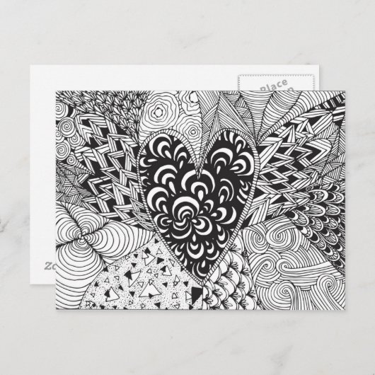 Geïnspireerd hart briefkaart (Voorkant / Achterkant)