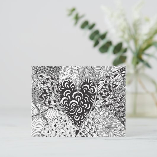 Geïnspireerd hart briefkaart (Staand voorkant)