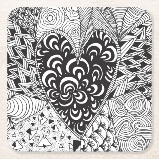 Geïnspireerd hart kartonnen onderzetters (Voorkant)