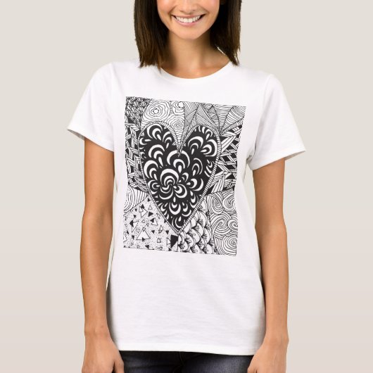 Geïnspireerd hart t-shirt (Voorkant)
