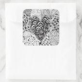 Geïnspireerd hart vierkante sticker (Tas)