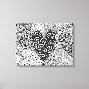 Geïnspireerd hartdebuut 6 canvas afdruk