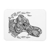 Geïnspireerd hoofd van konijn in krans magneet (Horizontaal)