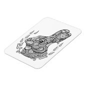 Geïnspireerd hoofd van konijn in krans magneet (Linkerzijde)