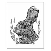 Geïnspireerd hoofd van konijn in krans rubberstempel (Afrduk)