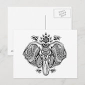 Geïnspireerd  Indische olifant Briefkaart (Voorkant / Achterkant)