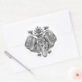 Geïnspireerd  Indische olifant Ronde Sticker (Envelop)