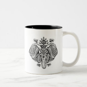 Geïnspireerd Indische olifant Tweekleurige Koffiemok