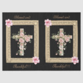  geïnspireerd ingelijste bloemenkruisscript tissuepapier (Voorkant)