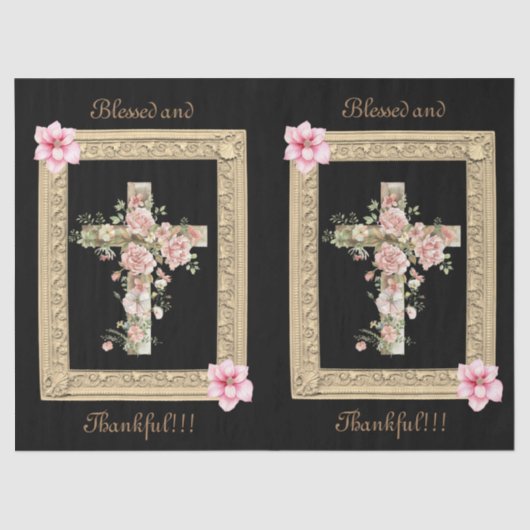 geïnspireerd ingelijste bloemenkruisscript tissuepapier (Voorkant)