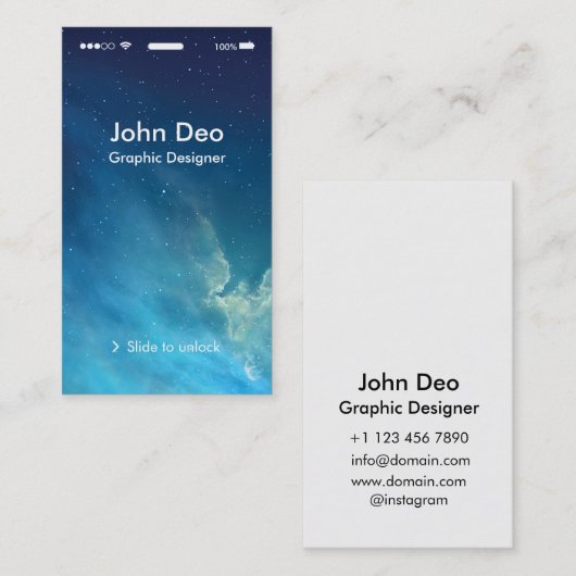 Geïnspireerd iOS Visitekaartje (Voorkant / Achterkant)