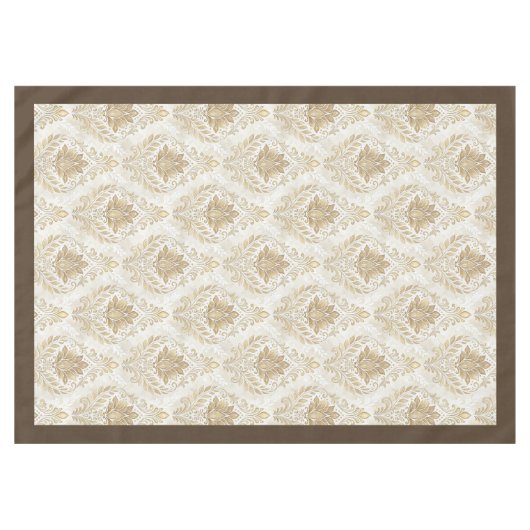 geïnspireerd ivoor Damask Delicate Waterverf Tafelkleed (Voorkant (Horizontaal))