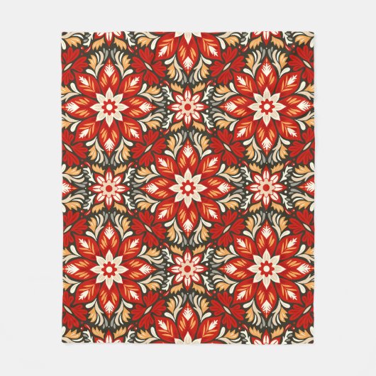  geïnspireerd kerstbloempatroon fleece deken (Voorkant)