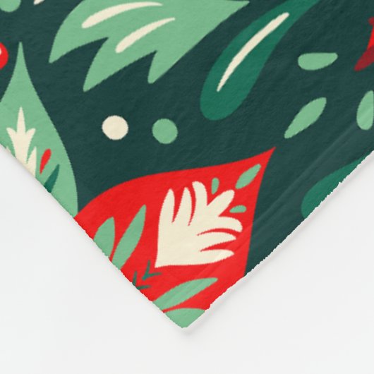  geïnspireerd kerstbloempatroon fleece deken (Hoek)