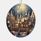 Geïnspireerd kerstthema sprookjeskasteel keramisch ornament (Links)