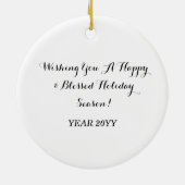 Geïnspireerd kerstthema sprookjeskasteel keramisch ornament (Achterkant)