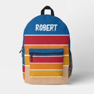 geïnspireerd kleurrijk strepenontwerp bedrukte rugzak