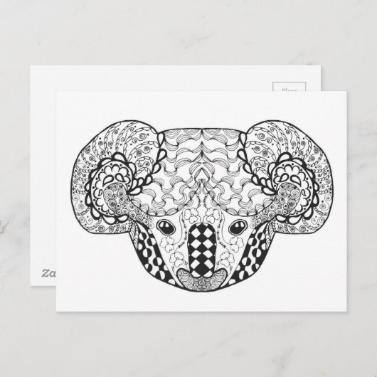 Geïnspireerd Koala Beer Briefkaart (Voorkant / Achterkant)