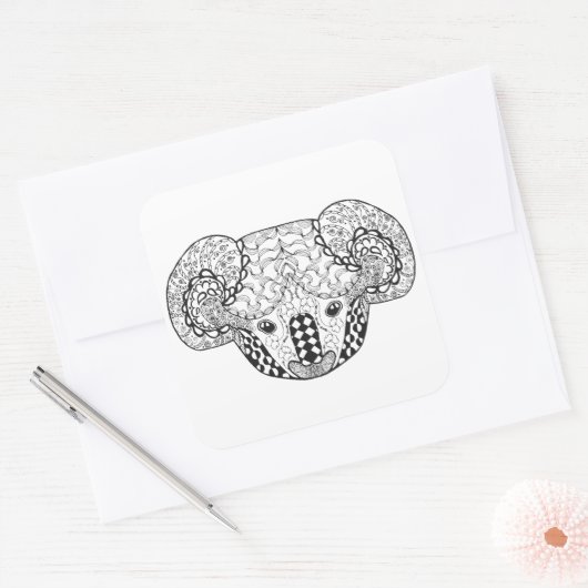 Geïnspireerd Koala Beer Vierkante Sticker (Envelop)