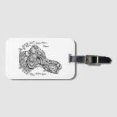 Geïnspireerd konijnenhoofd in Wreath Bagagelabel (Voorkant (horizontaal))