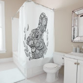 Geïnspireerd konijnenhoofd in Wreath Douchegordijn (In situ)