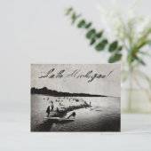 geïnspireerd Lake Michigan Beach Briefkaart (Staand voorkant)